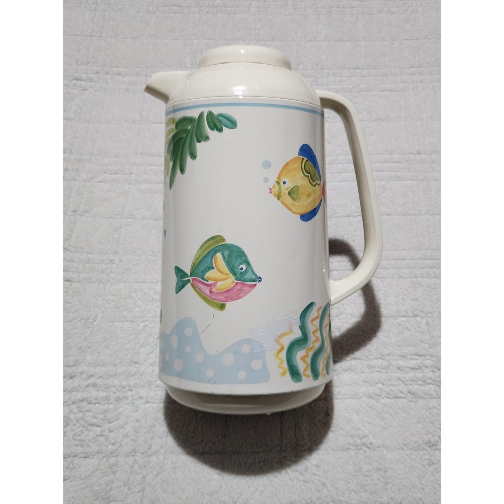 Studio Nova Barrier Reef Plastic‎ Insulated 10" Coffee Carafe Fish Beach Vintage